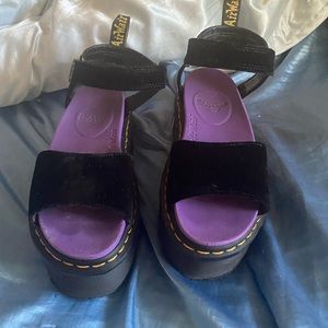 Xgirl Dr. Martens velvet strap platform sandals